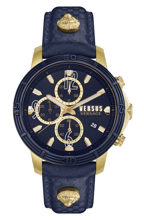 versus versace herrenuhren|versace leather watch.